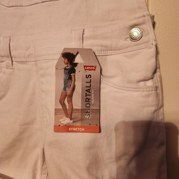 Levi's Girls White Overall Shortalls Size 10 Reg - Picture 6 of 6